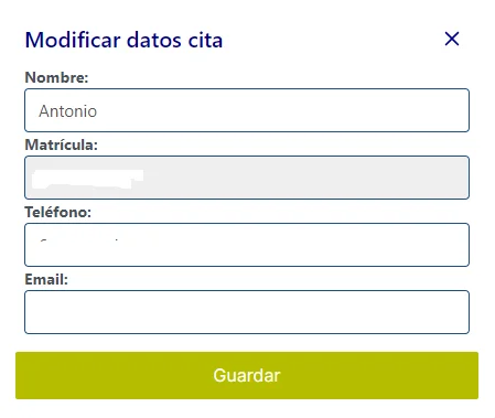 modificar cita itv ontinyent