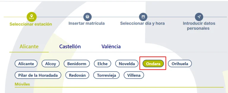 seleccionar estación itv ontinyent