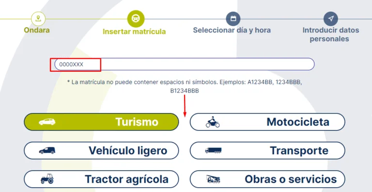 tipo de vehículo